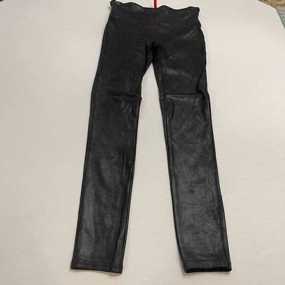 Spanx Black Faux Leather Leggings Size Medium - Picture 1 of 9